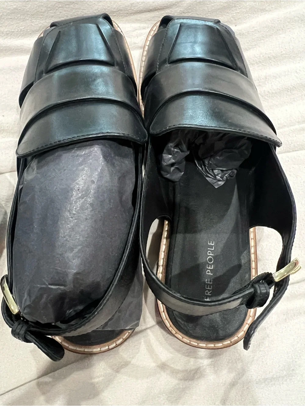 Free People Libby Fisher Flat Size 9.5 NWOT RT $138 Black